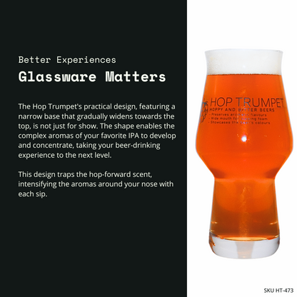 a descriptive image of an IPA beer glass and why the shape and design matter in the drinking experience